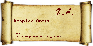 Kappler Anett névjegykártya